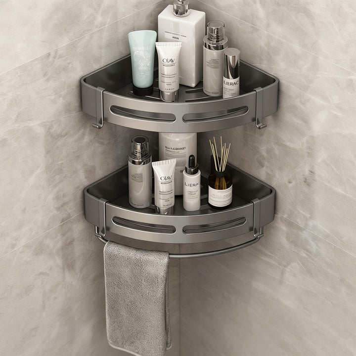 Triangle wall shelf for bathroom, no drilling