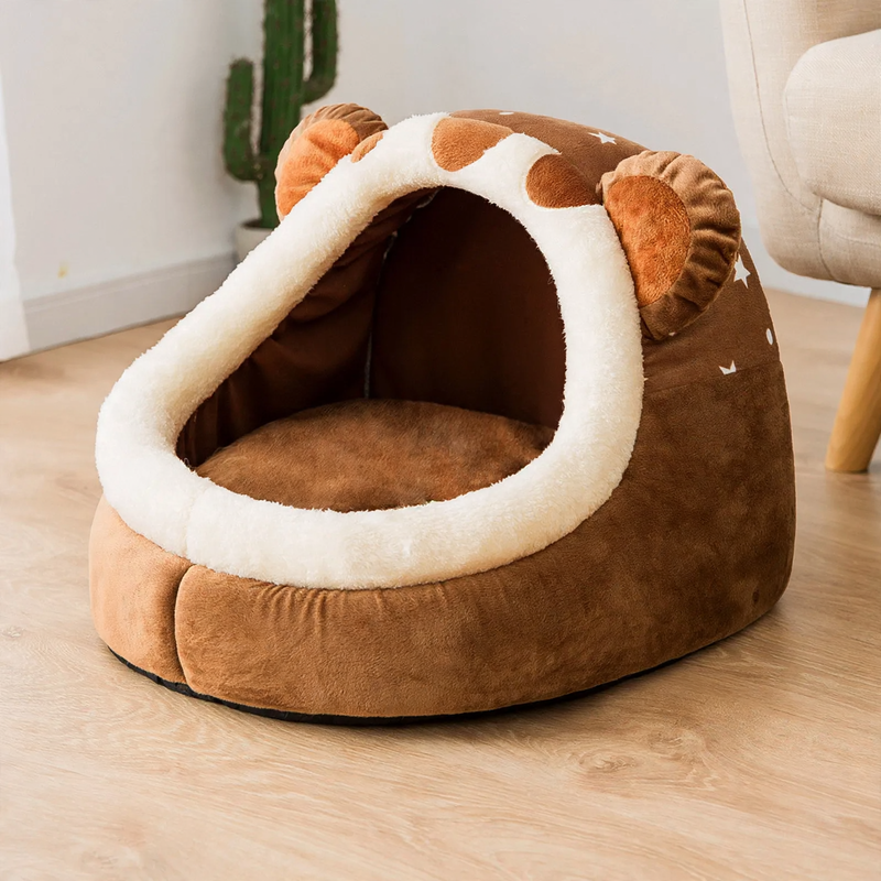 Cat bed, semi-enclosed, washable, year-round