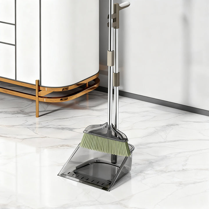 Plastic broom and dustpan set