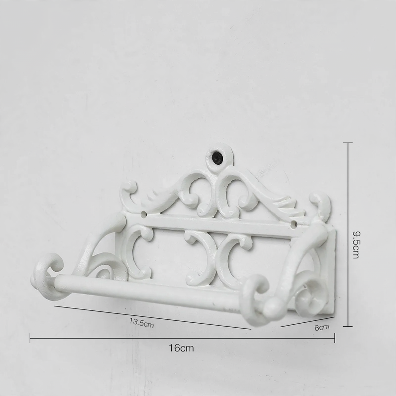 Cast iron wall bracket for towels and paper