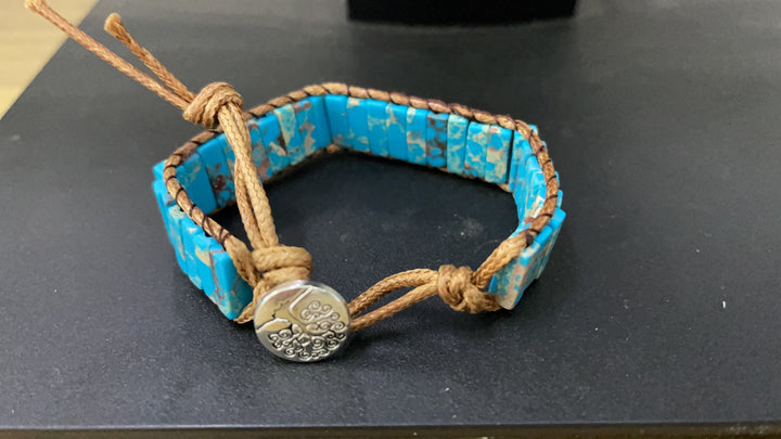 Wrap bracelet made of natural stones