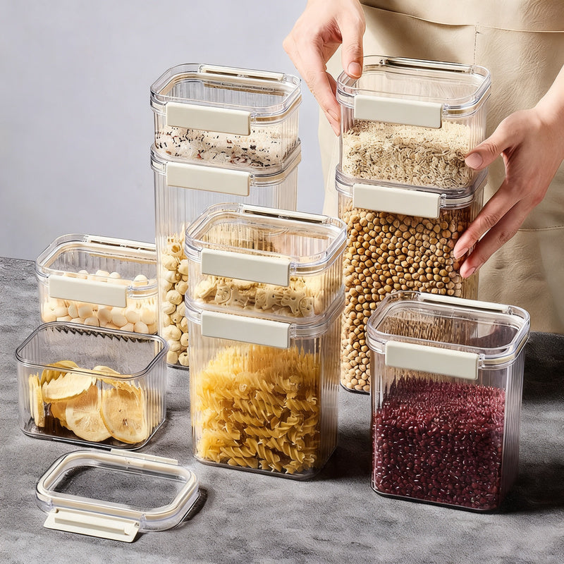 Airtight plastic containers for food