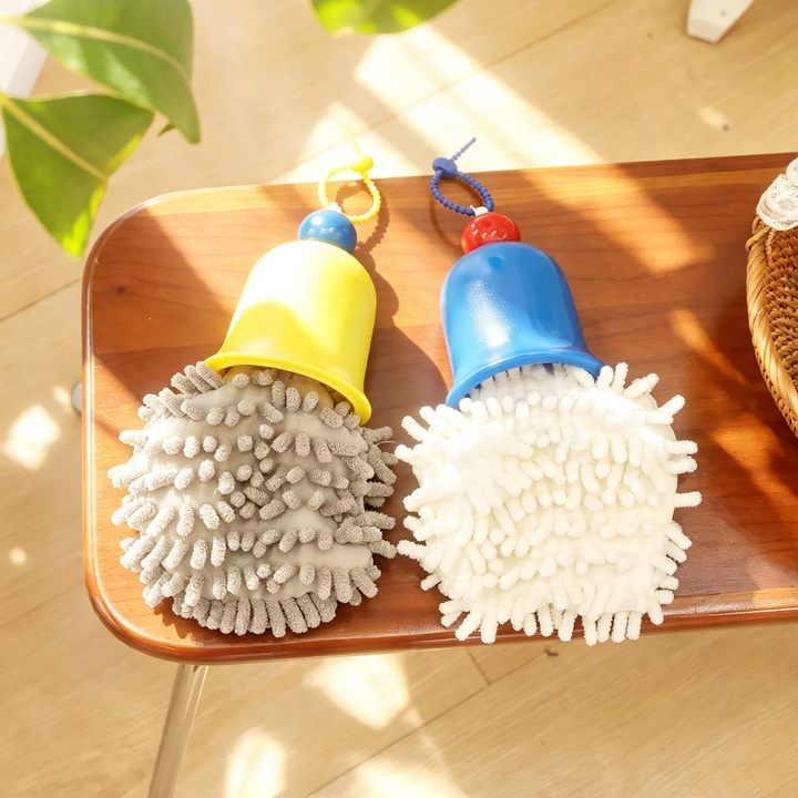 Towel for hanging with bell, highly absorbent