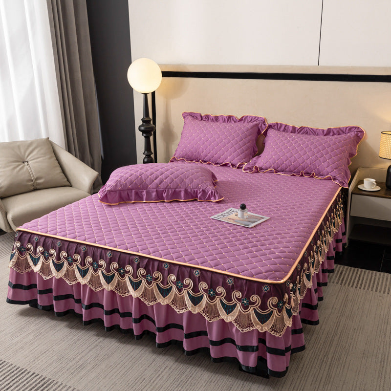 Bed skirt with ruffles, cotton, 1.8 m bed