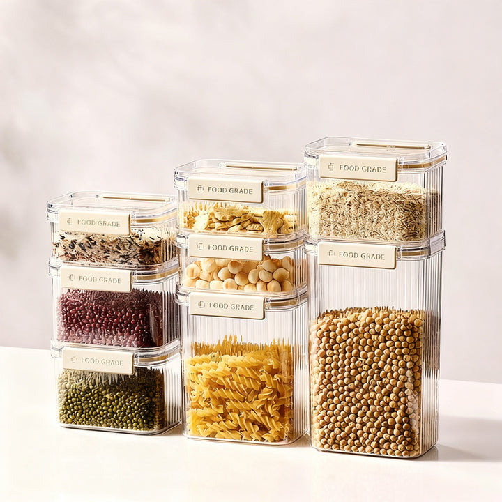 Airtight plastic containers for food