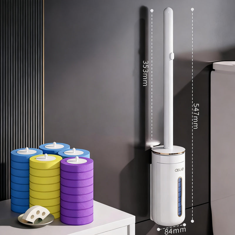Toilet brush with interchangeable heads