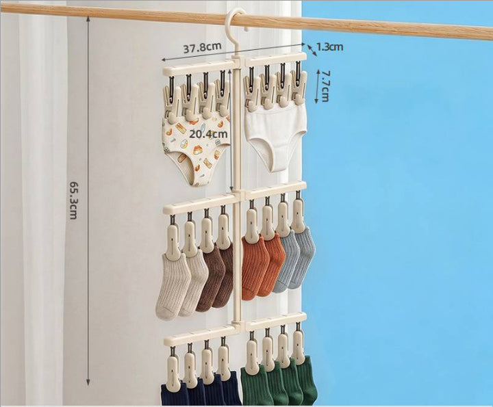 Clothes hook organizer with clips