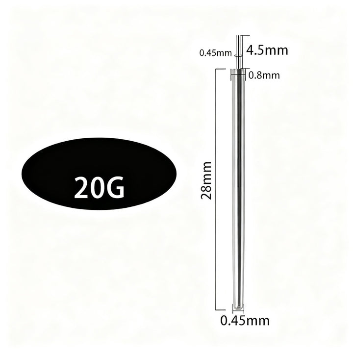 Titan-Piercing rod, flat base, internal thread