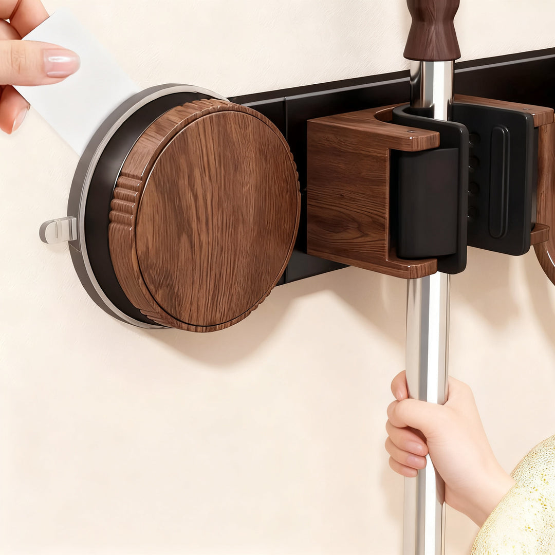 Suction cup wall holder for cleaning tools