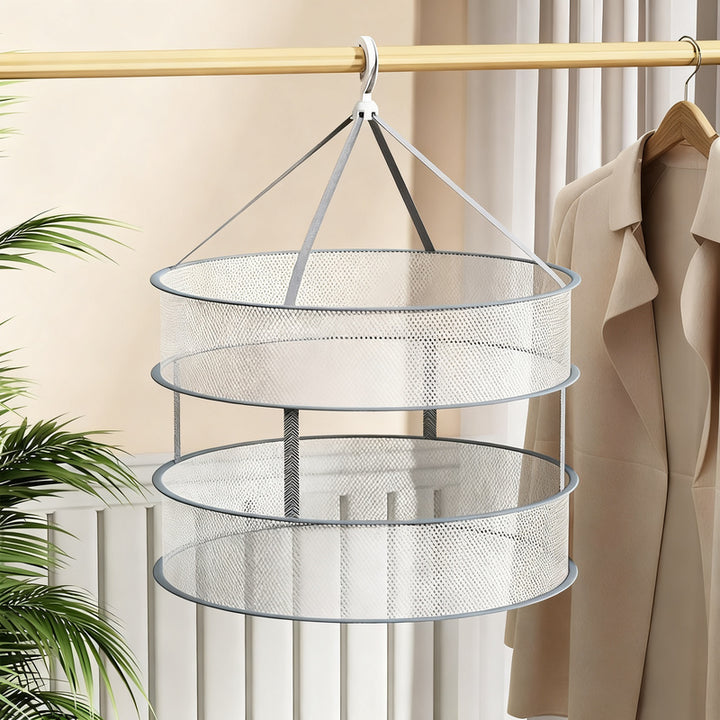 Multi-layer laundry drying nets with edging