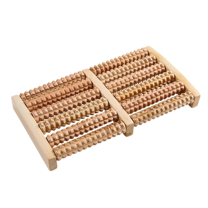 ALPENHAUCH - Foot massage roller made of real wood with acupressure mat