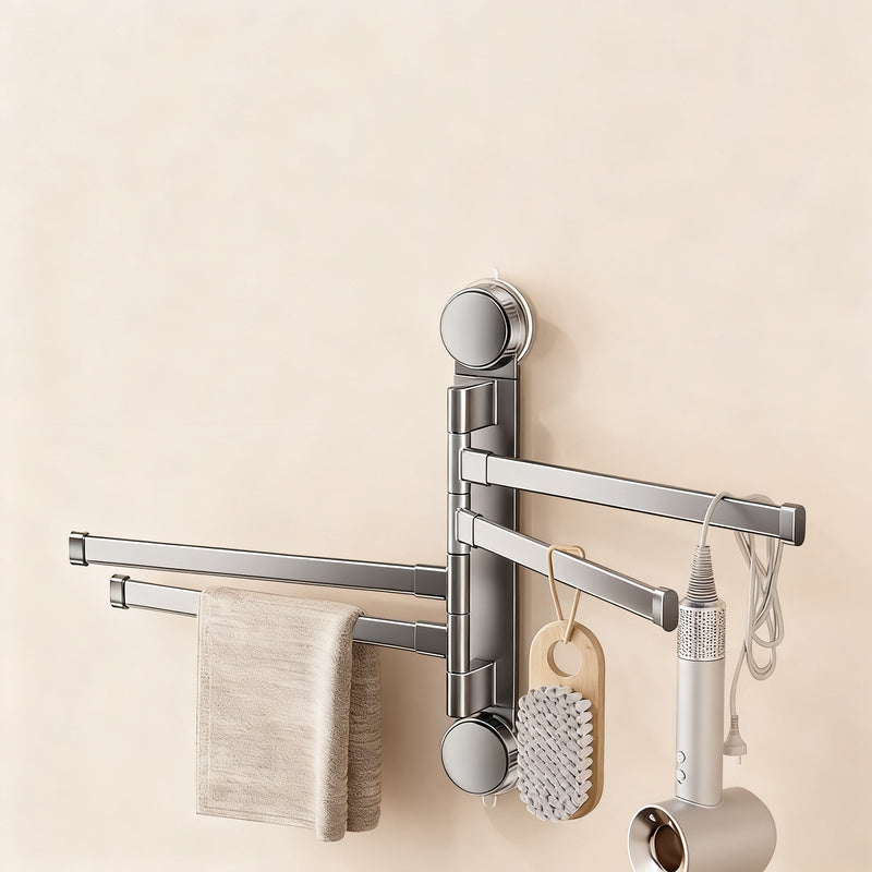 Towel holder with suction cup, foldable