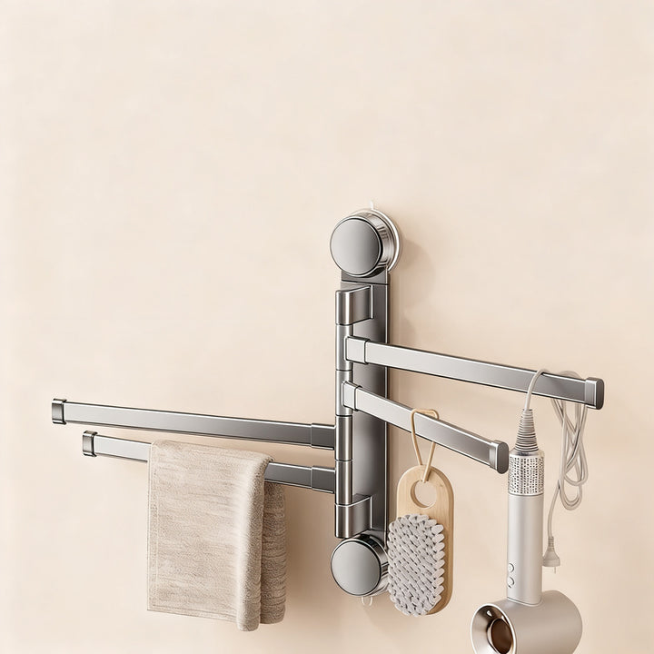 Towel holder with suction cup, foldable