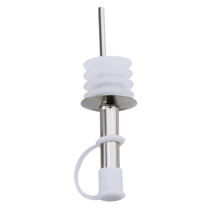 Stainless steel pourer for oil and vinegar bottles
