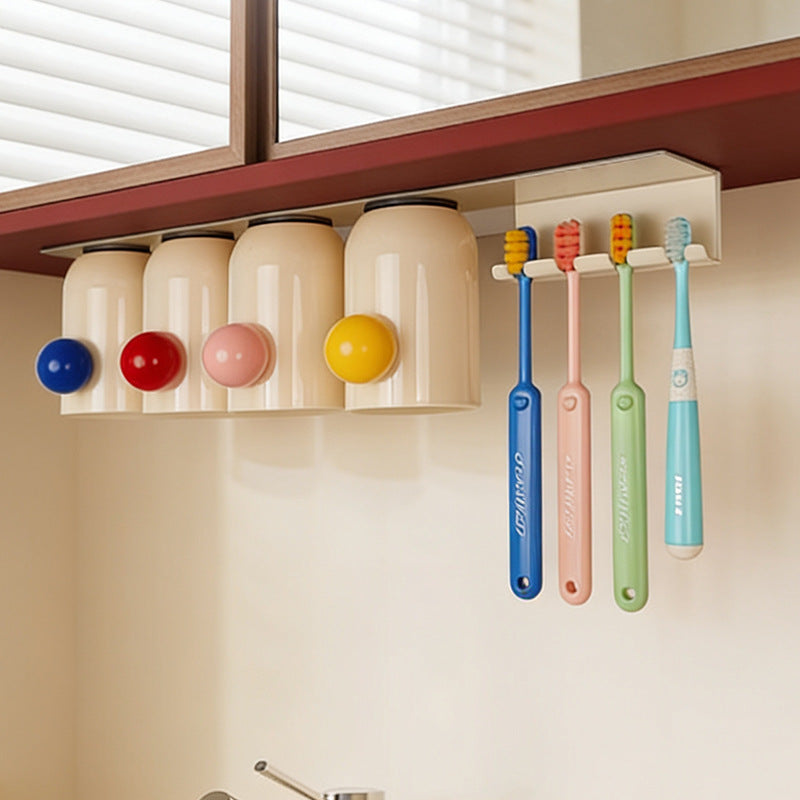 Magnetic toothbrush holder, wall-mounted