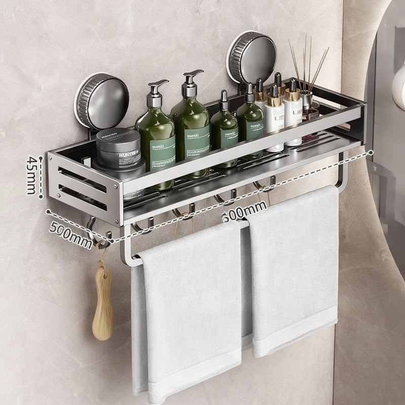 Suction Cup Wall Shelf Bathroom, Space Aluminum