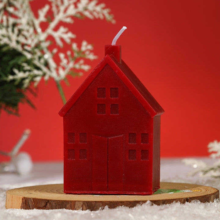 Scented candle with house design, handmade