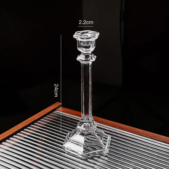 Hexagonal glass candle holders, Nordic style