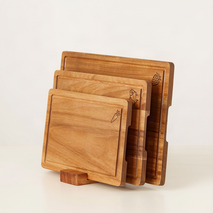 Wood cutting board, square, portable