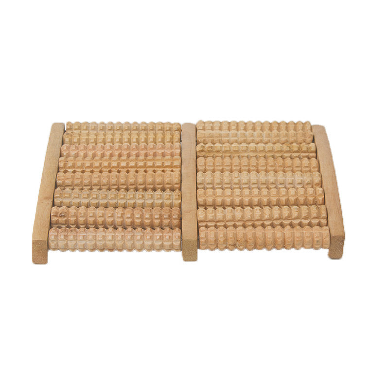 ALPENHAUCH - Foot massage roller made of real wood with acupressure mat
