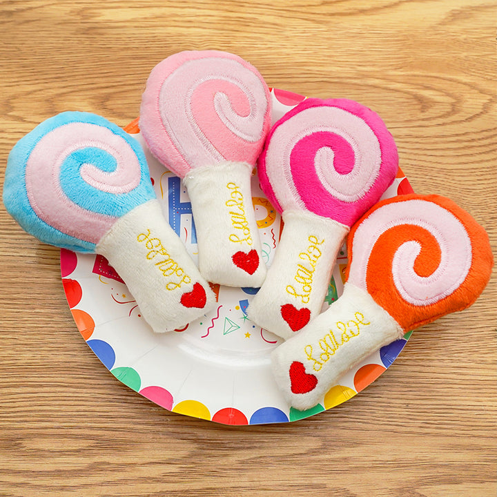 Plush lollipop toy for cats with sound