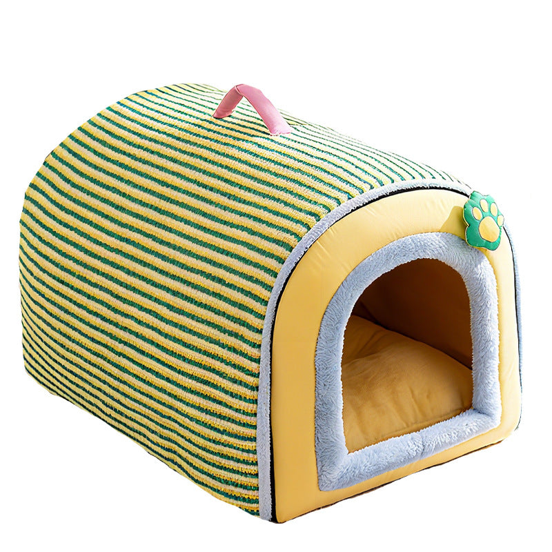 Curved pet bed for large dogs and cats
