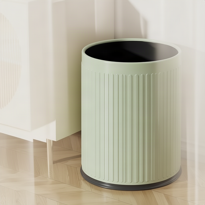 Waste bin with double chamber, round