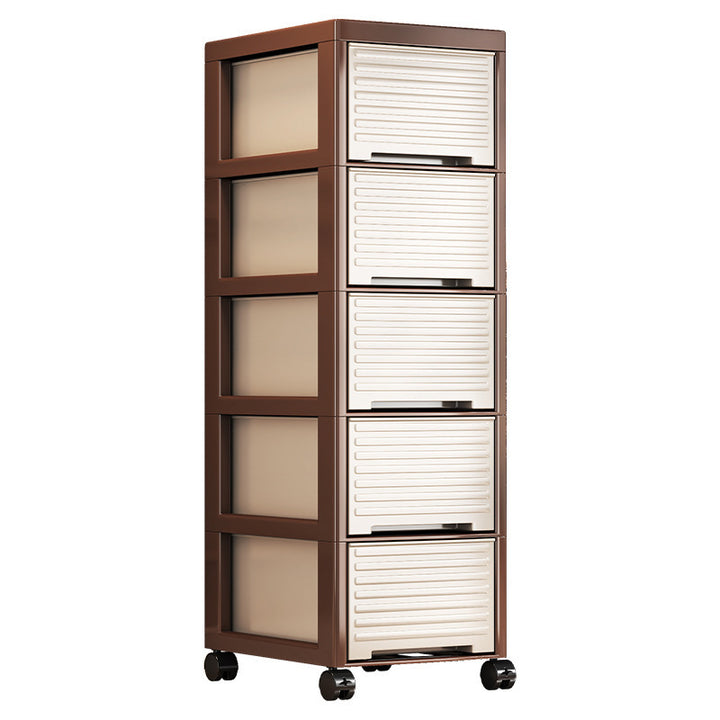 Plastic storage cabinet, multi-layer, with wheels