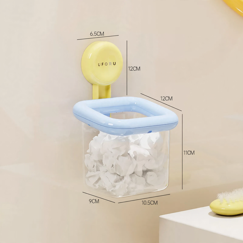 Wall-mounted storage basket with suction cup, model DA1426