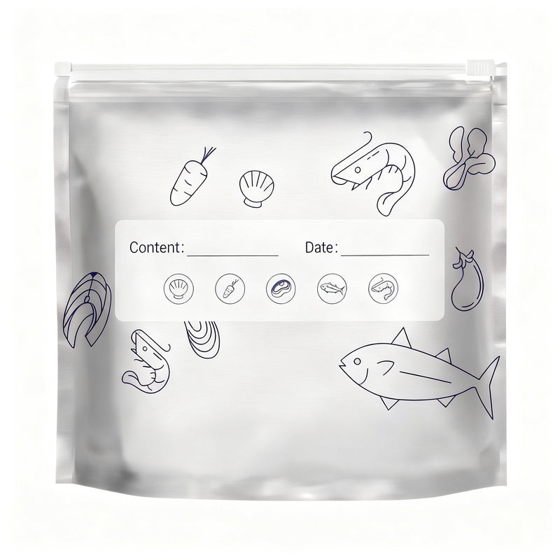 Aluminum freezer bags with zipper