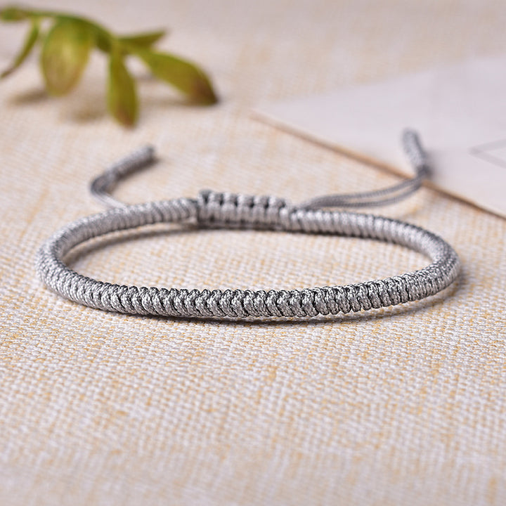 Hand-knotted rope bracelet in red
