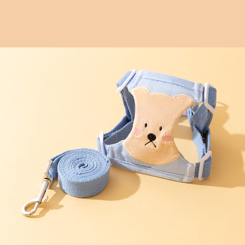 Dishes for cats and dogs, vest with leash