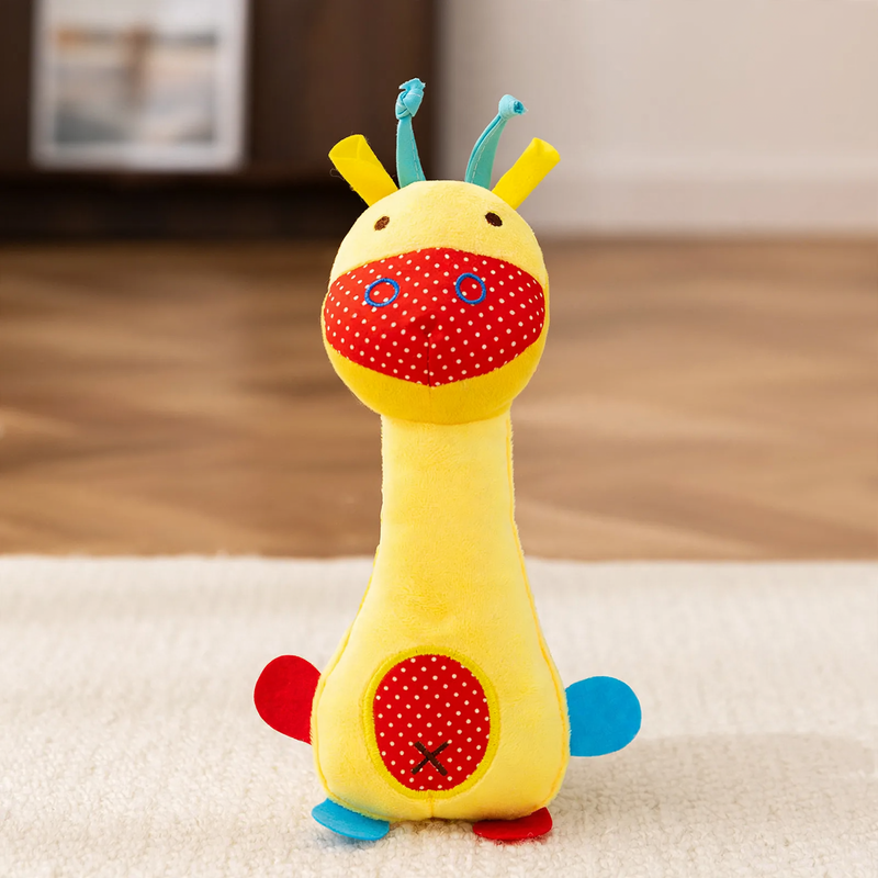 Plush animal toy with squeaker for dogs and cats