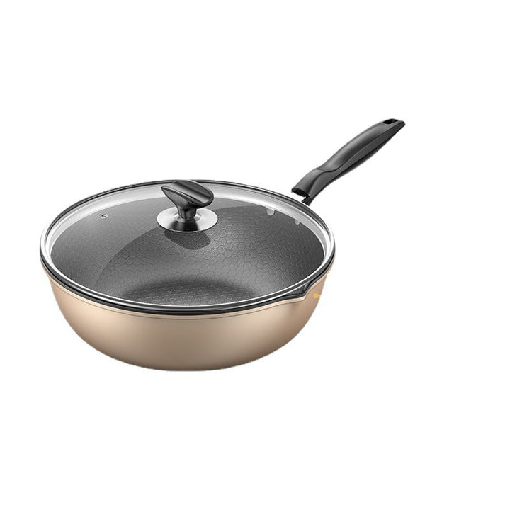 Non-stick frying pan with honeycomb pattern