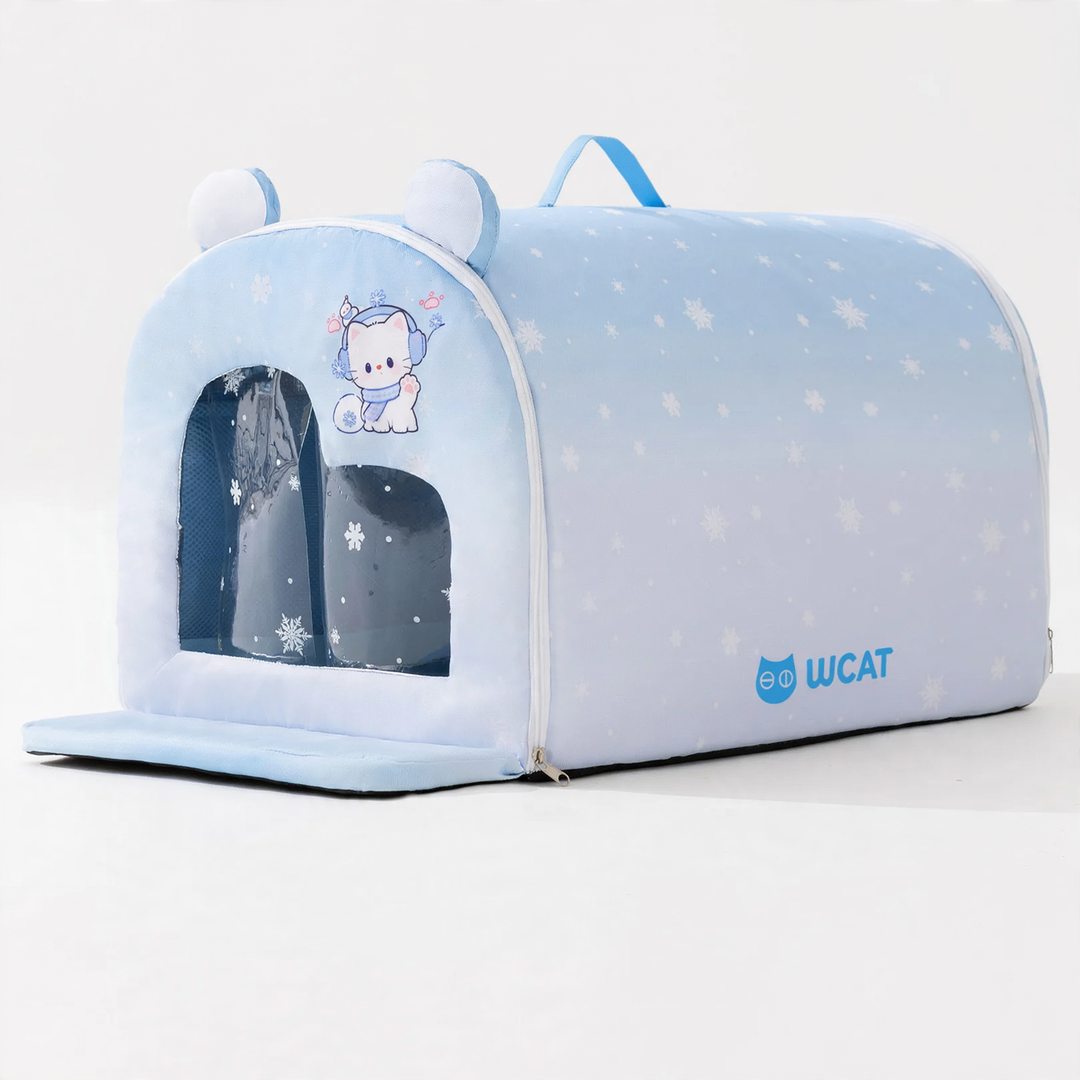 Cooling bed for pets with curtain