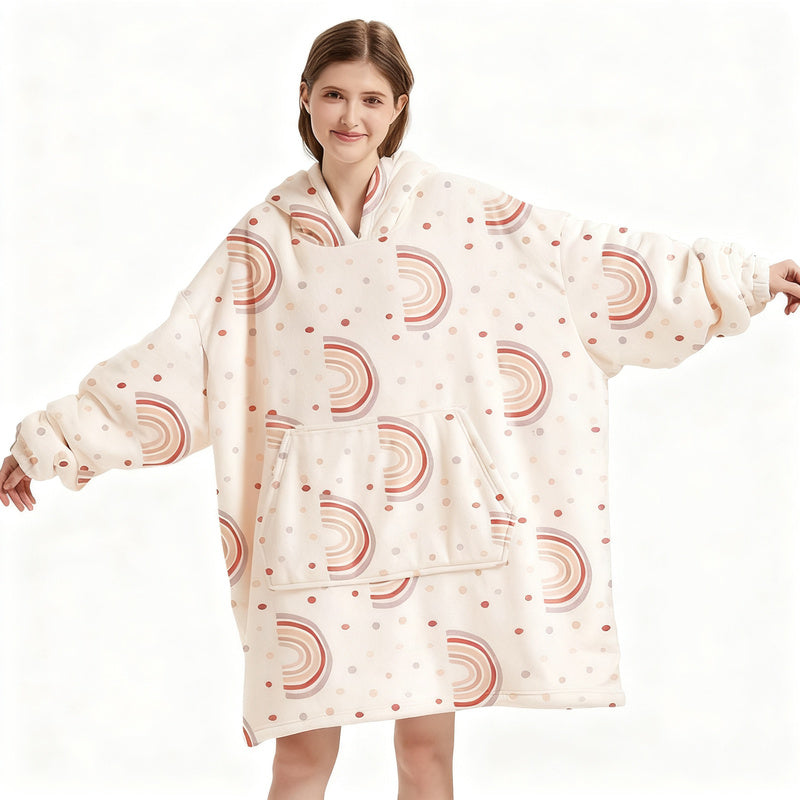 Wearable blanket with hood, Sherpa fleece