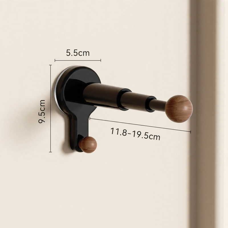 Extendable clothes rail, wall-mounted, without drilling