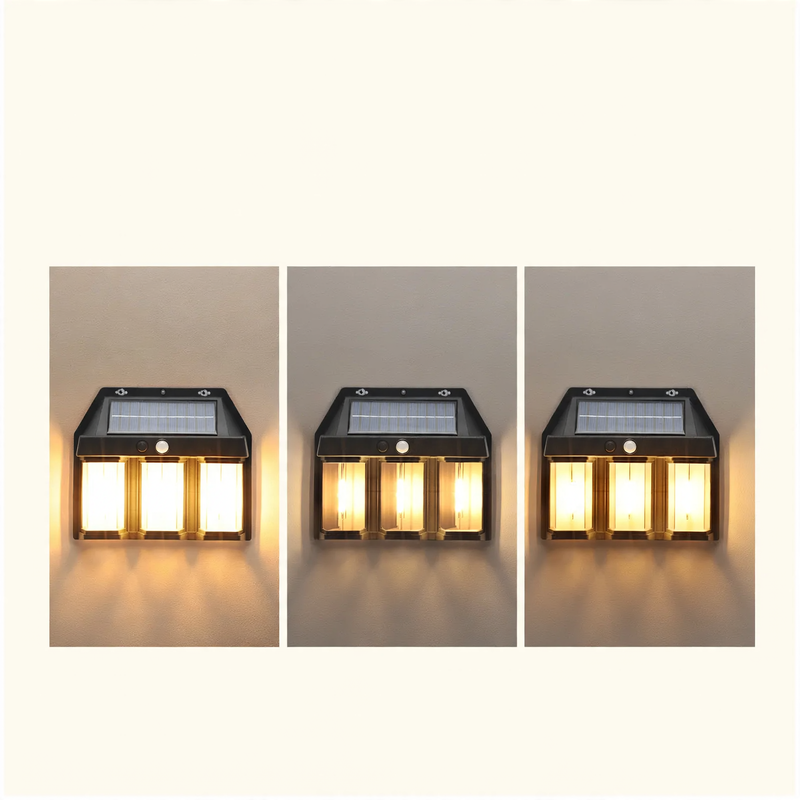 Solar wall light with motion sensor for outdoor