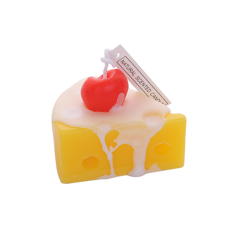 Handcrafted scented candle in cheese shape