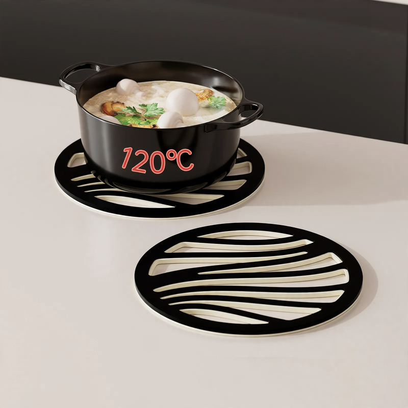 Coasters made of PP, round and square, 6-piece set