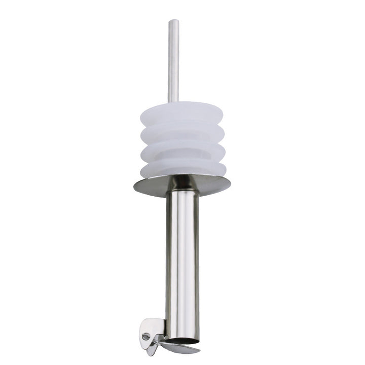 Stainless steel pourer for oil and vinegar bottles