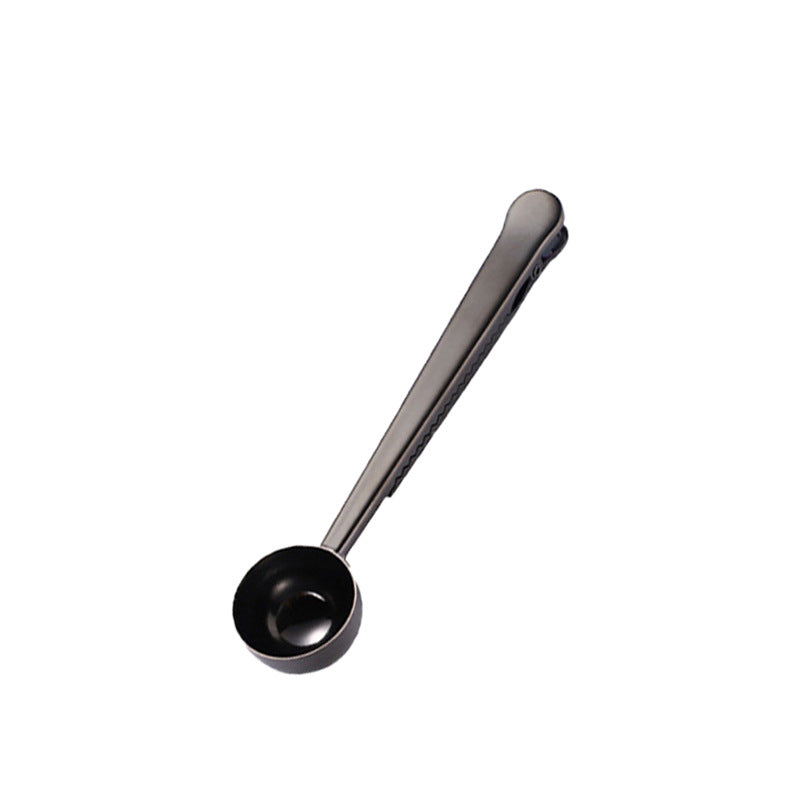Coffee spoon with locking tongs, stainless steel