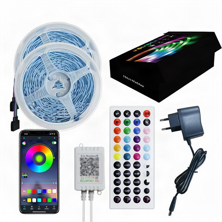 RGB LED strip 5050, controllable via app and remote control