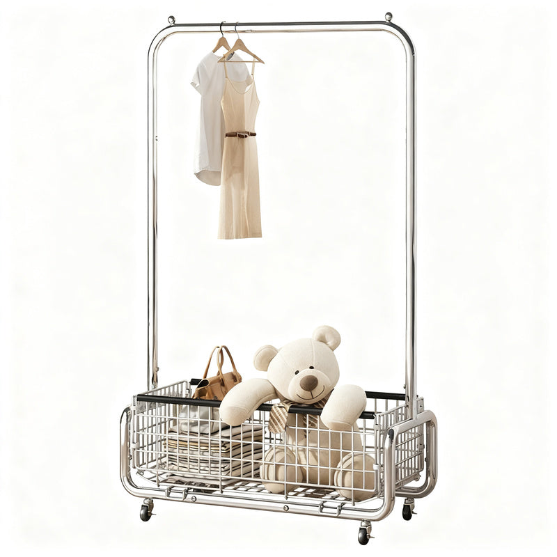 Mobile steel dress rack