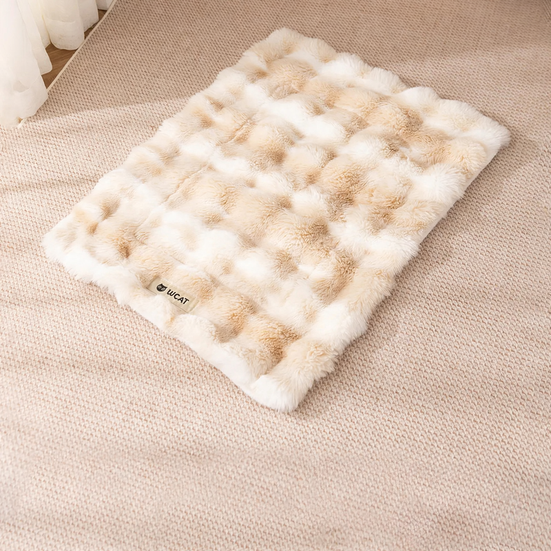 Rabbit fur pet blanket with tie-dye pattern
