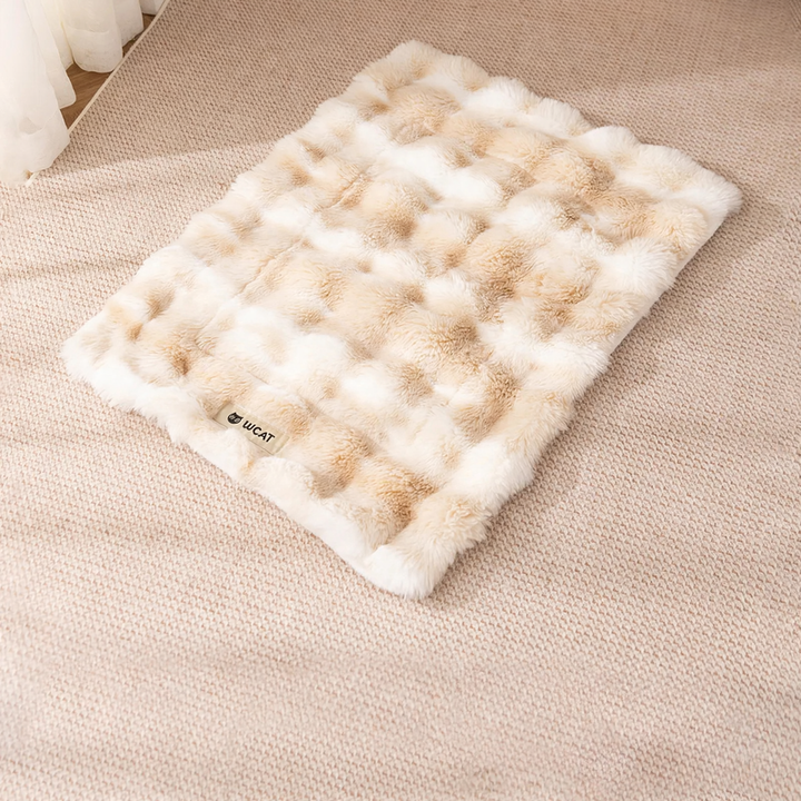 Rabbit fur pet blanket with tie-dye pattern