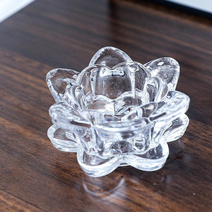European style glass candle tray