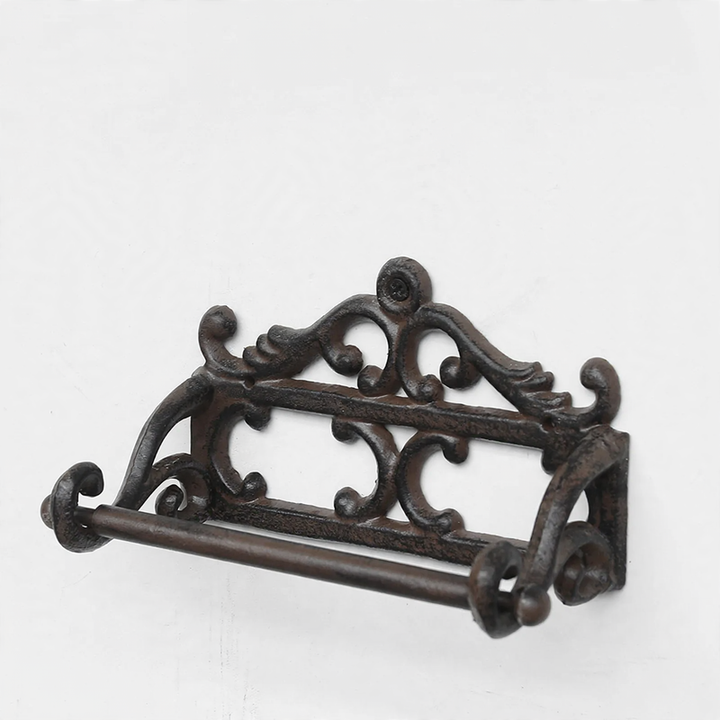 Cast iron wall bracket for towels and paper