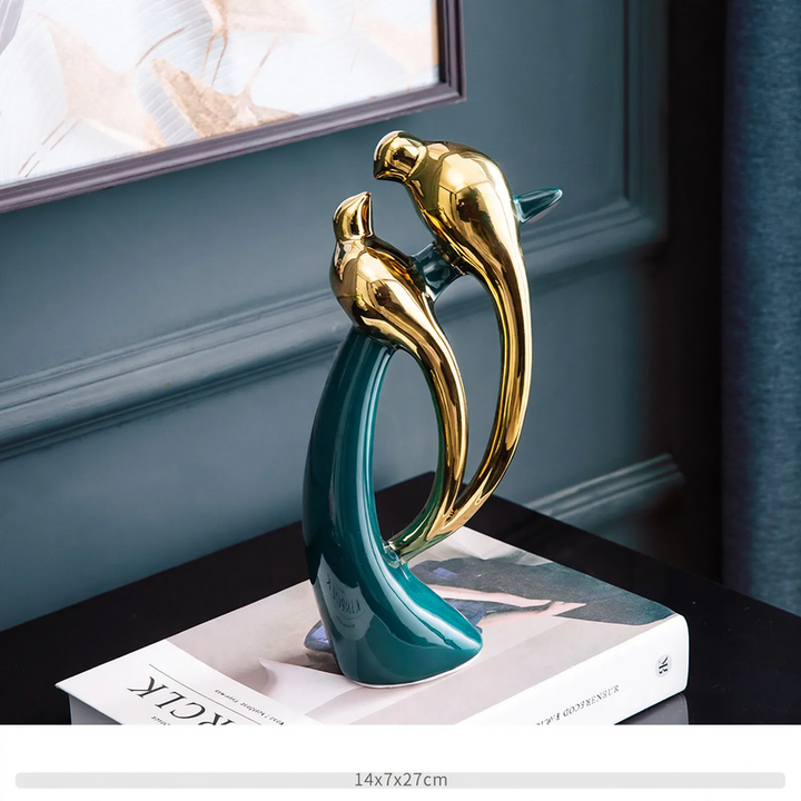 Ceramic decorative figure, modern design, white ceramic