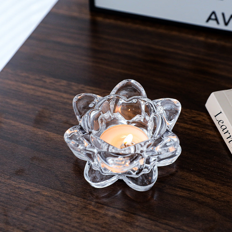 European style glass candle tray